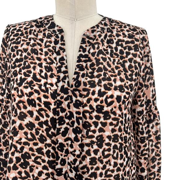 Parker Panther Animal Print Leopard Cheetah Long Sleeve Blouse Size XS - Picture 3 of 14